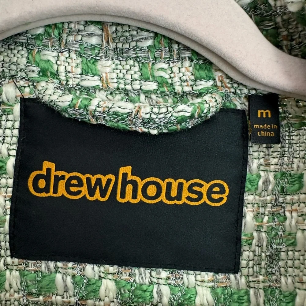 Drew House Infinite Joy Boucle Trucker Jacket in green size medium
